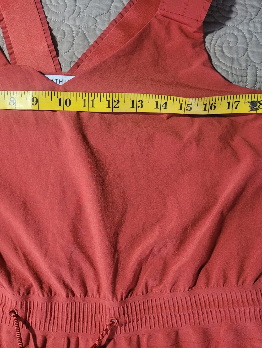 Athleta Savannah Jumpsuit V-Neck Wide Leg Featherweight Stretch Currant Size 12 - Picture 10 of 13